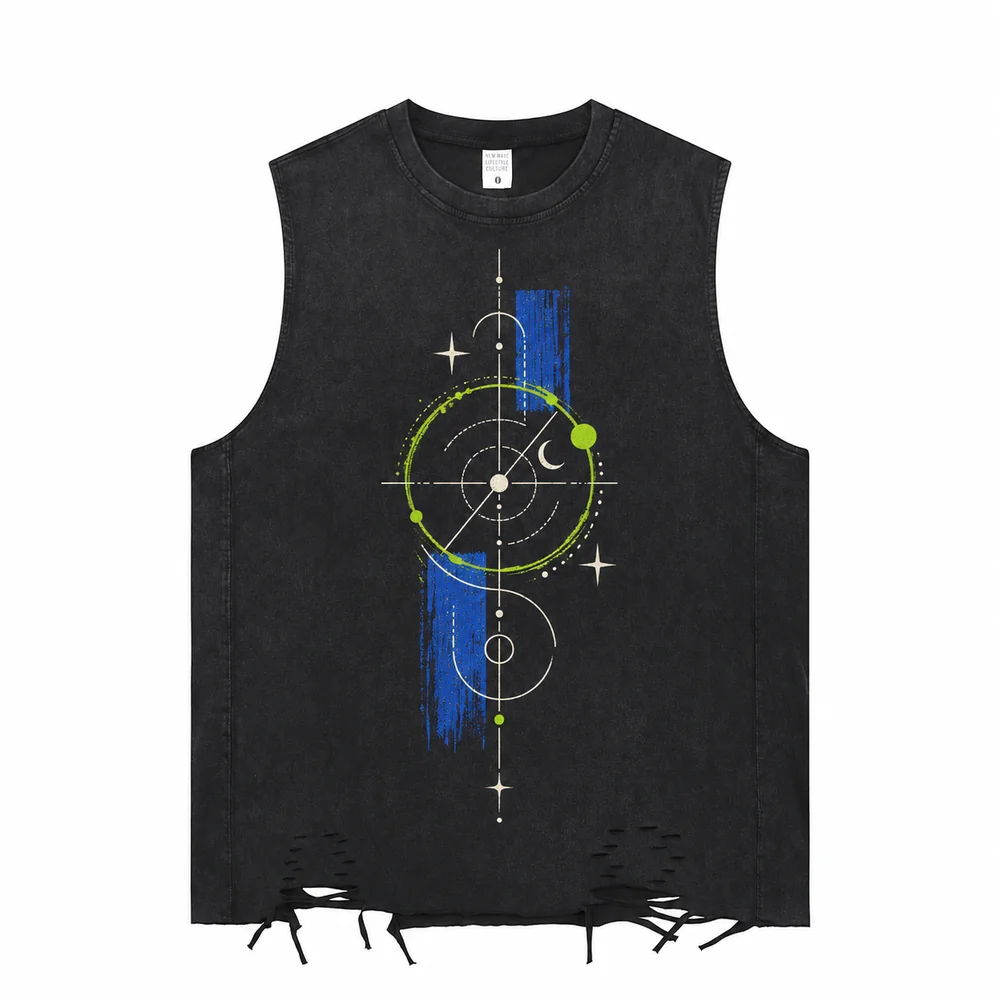 Distressed raw-hem sleeveless tee · Your own coordinates · Front