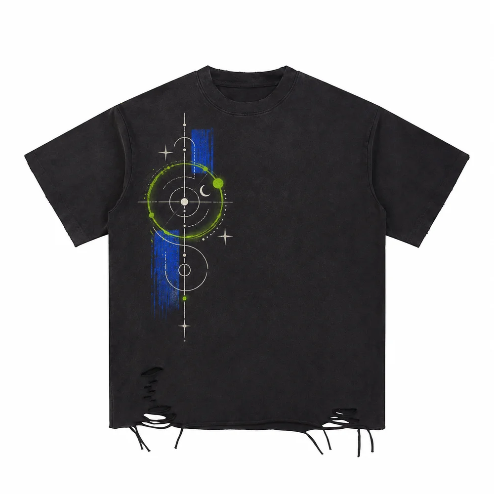 Distressed-hem relaxed tee · Your own coordinates · Front