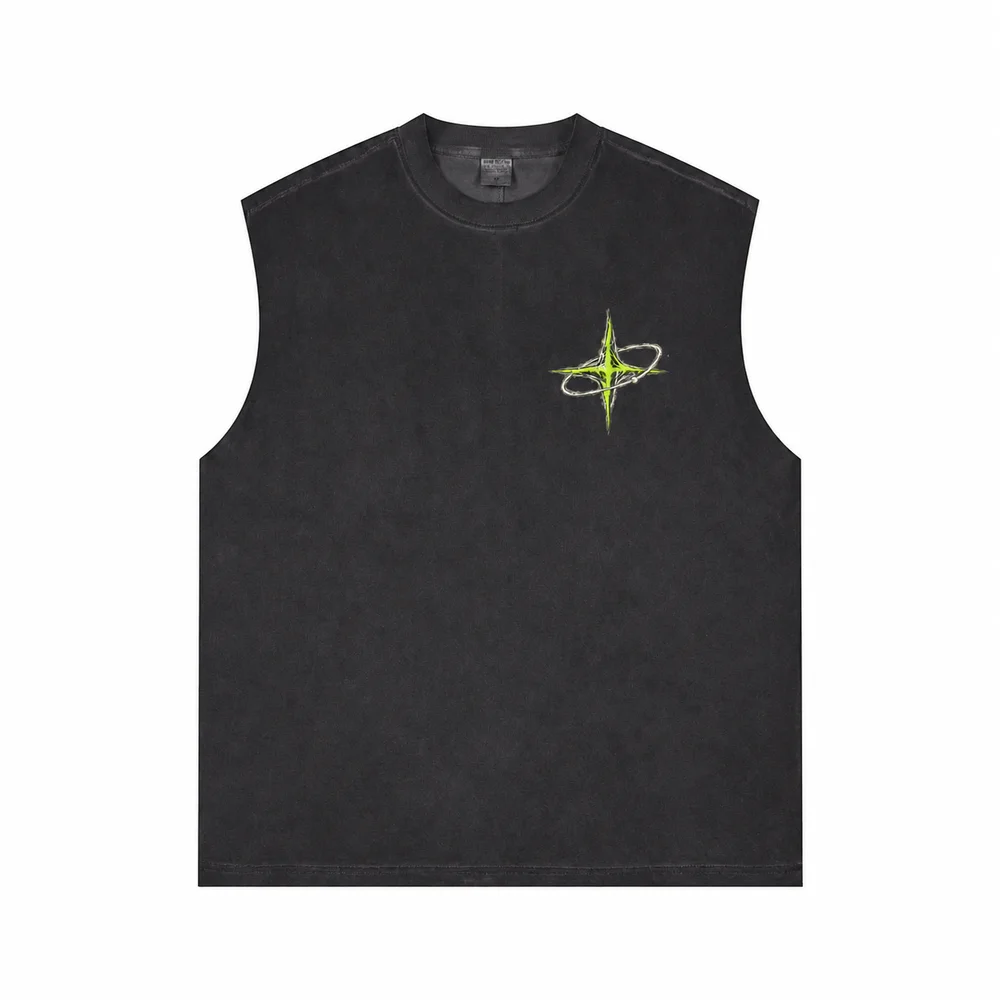 Washed relaxed sleeveless top · Private signal · Front