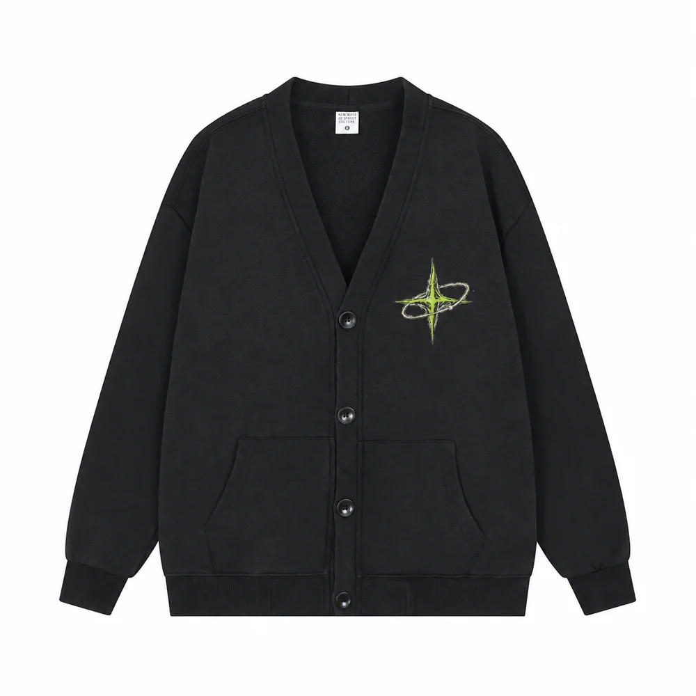Washed V-neck button cardigan · Private signal · Front