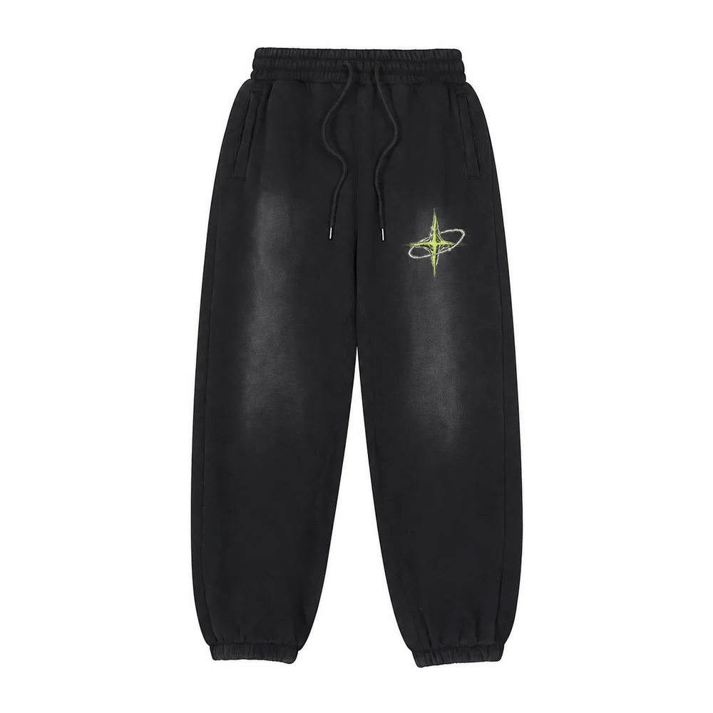 Fleece-lined washed joggers · Private signal · Front