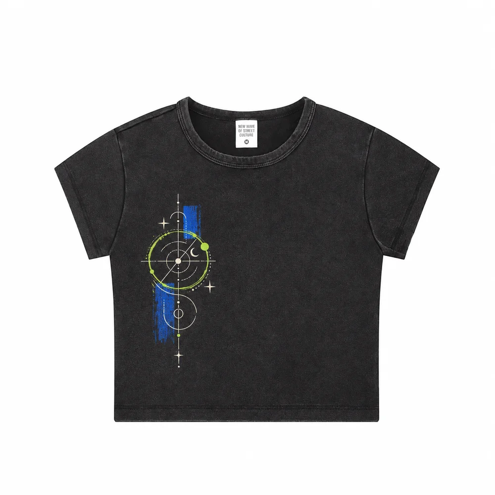 Cropped crew-neck tee · Your own coordinates · Front