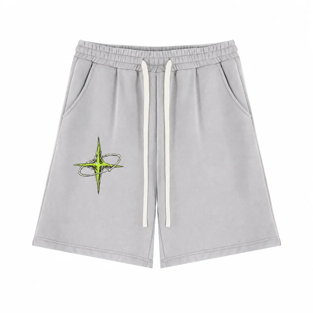 Faded drawstring shorts · Private signal · Front