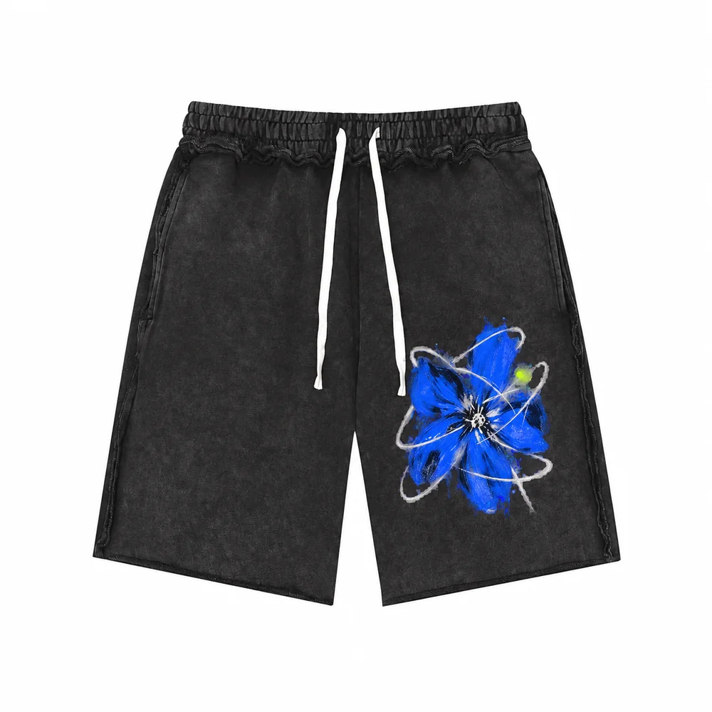 Washed raw-hem drawstring shorts · A feeling worth keeping · Front