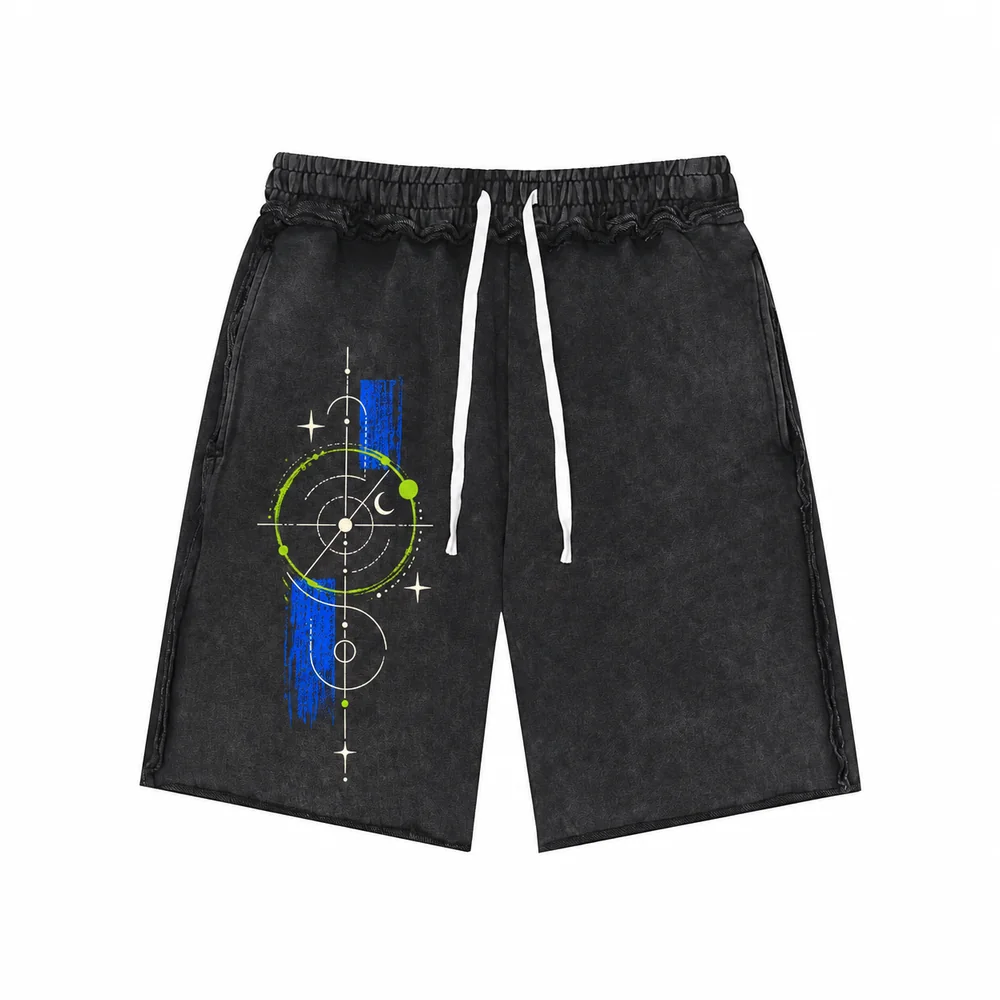 Washed raw-hem drawstring shorts · Your own coordinates · Front