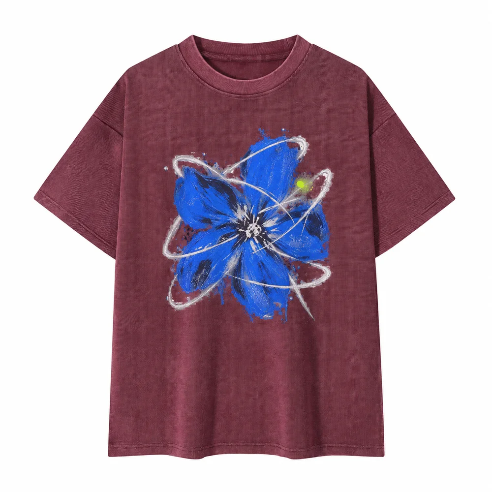 Washed waffle-texture tee · A feeling worth keeping · Front