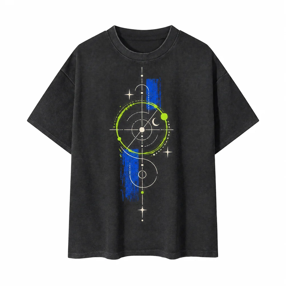 Washed waffle-texture tee · Your own coordinates · Front