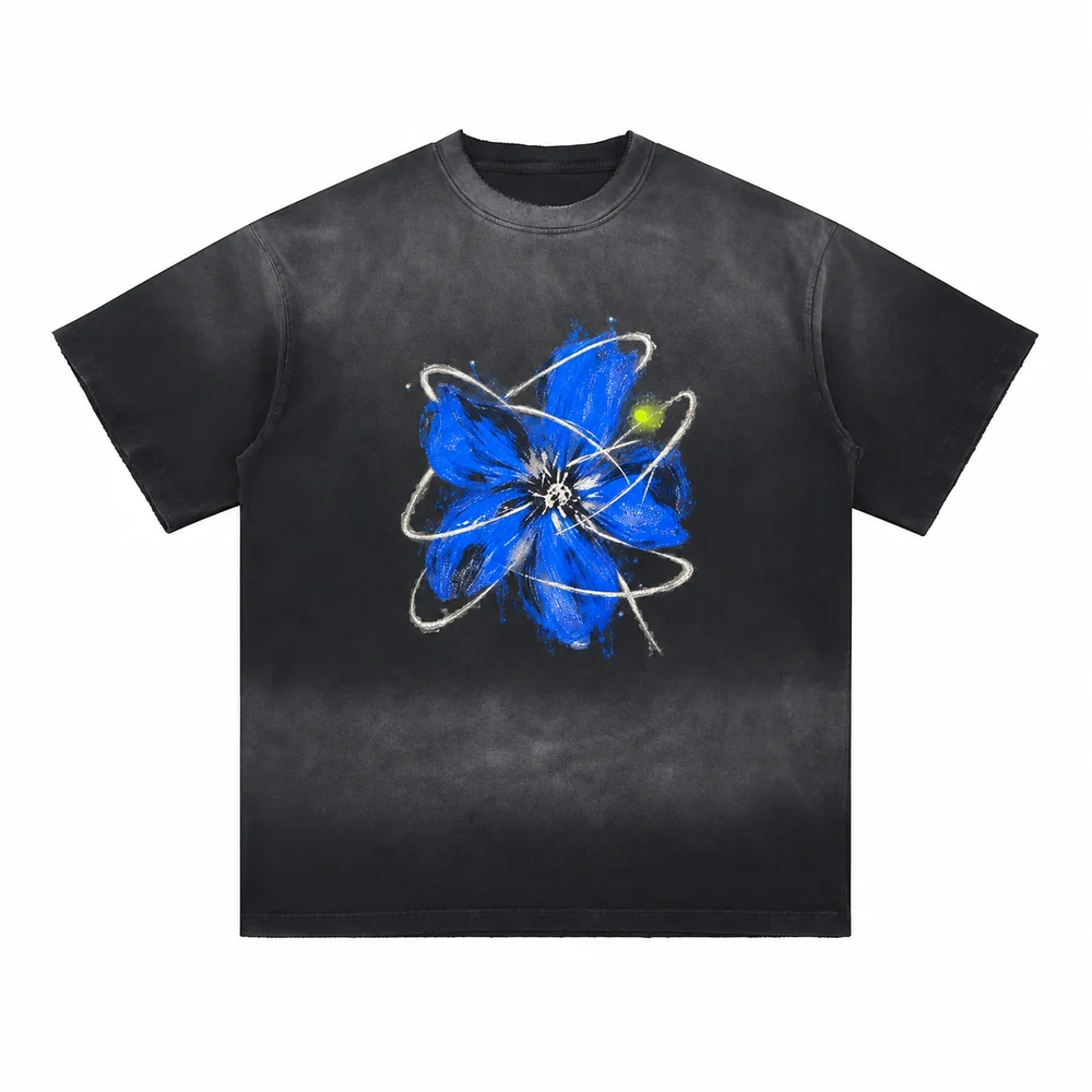 Gradient-wash relaxed crew-neck tee · A feeling worth keeping · Front