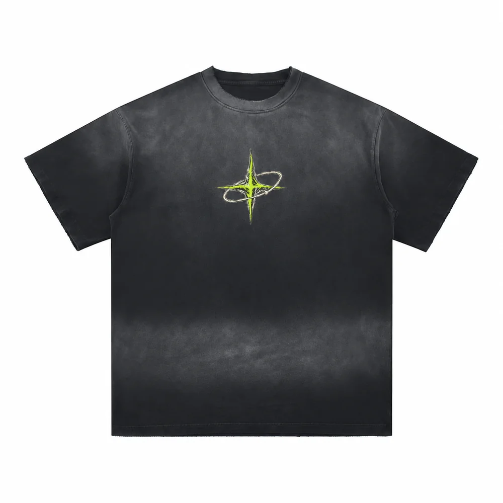 Gradient-wash relaxed crew-neck tee · Private signal · Front
