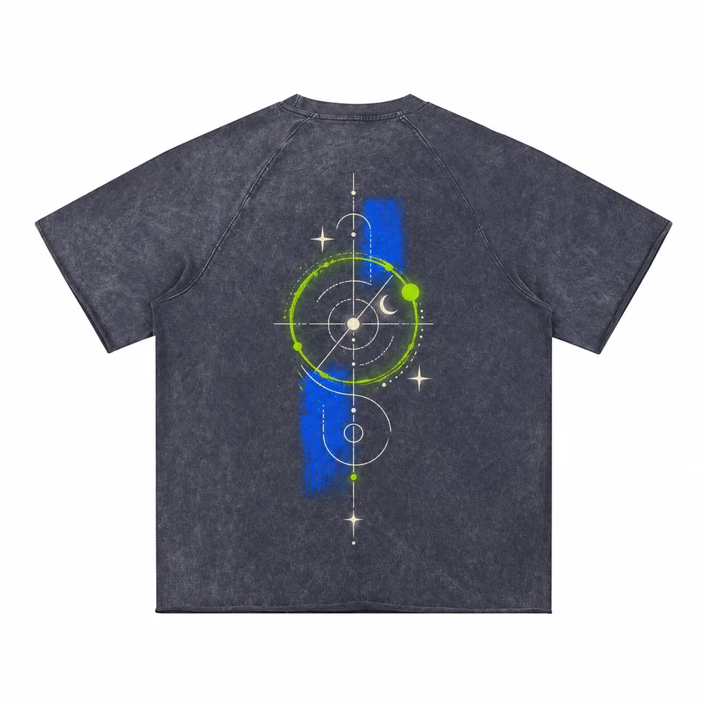 Snow-wash raw-edge raglan tee · Your own coordinates · Back