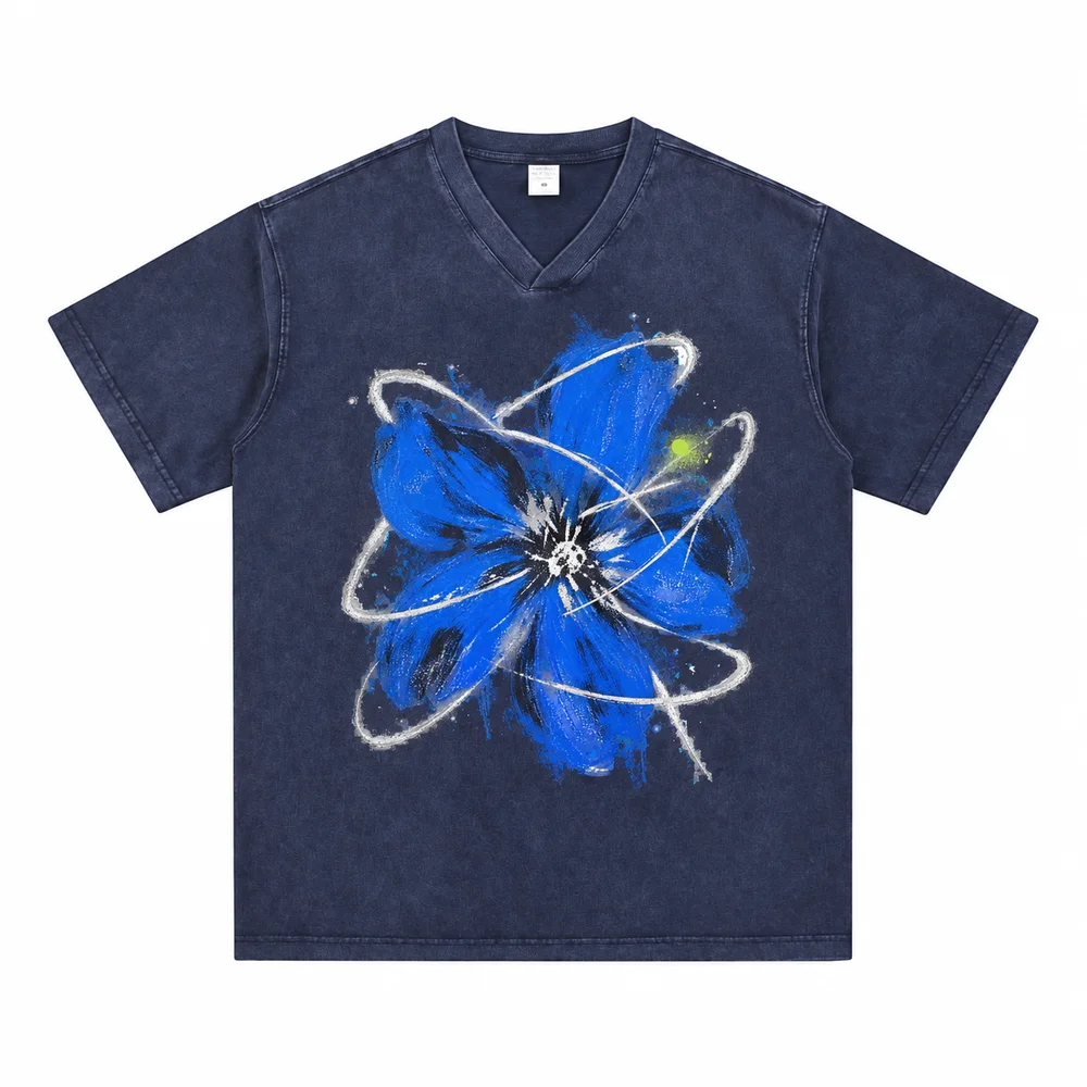 Washed relaxed V-neck tee · A feeling worth keeping · Front
