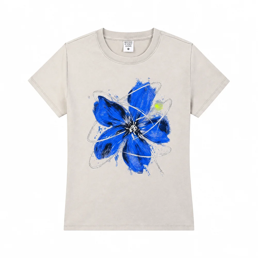 Snow-wash cropped crew-neck tee · A feeling worth keeping · Front