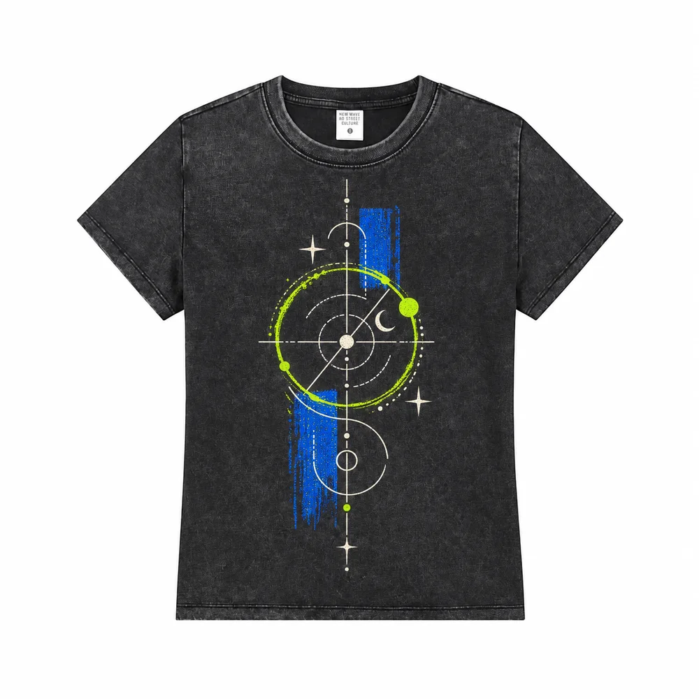 Snow-wash cropped crew-neck tee · Your own coordinates · Front