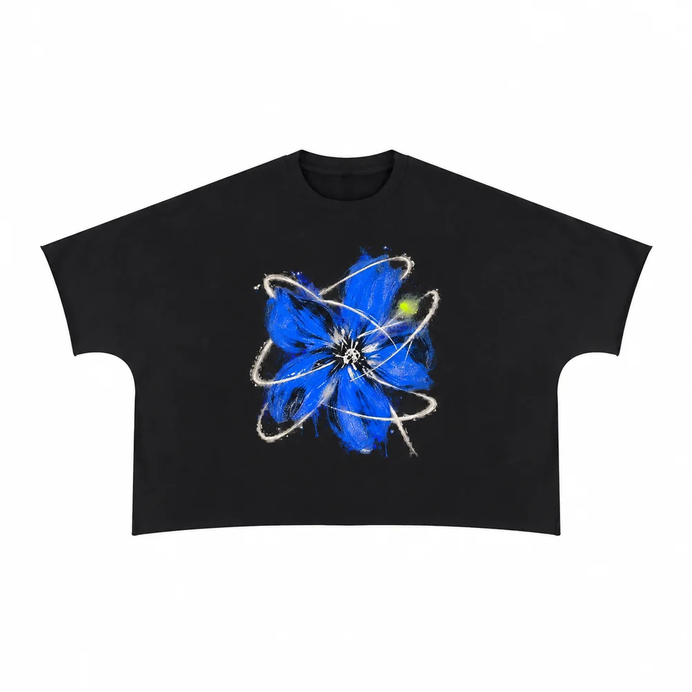 Raw-edge cropped boxy tee · A feeling worth keeping · Front