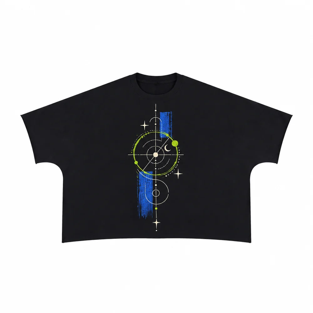 Raw-edge cropped boxy tee · Your own coordinates · Front