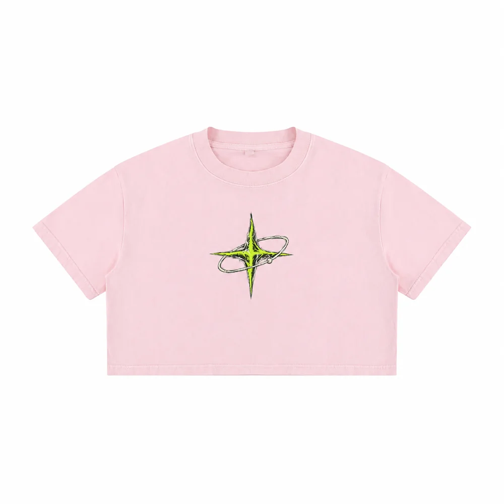 Cropped boxy crew-neck tee · Private signal · Front