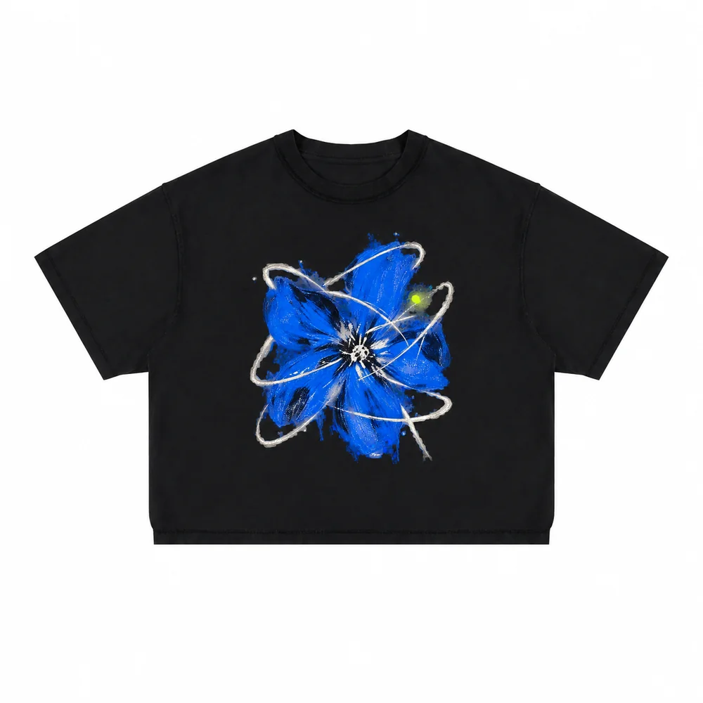 Panel-seam cropped crew-neck tee · A feeling worth keeping · Front