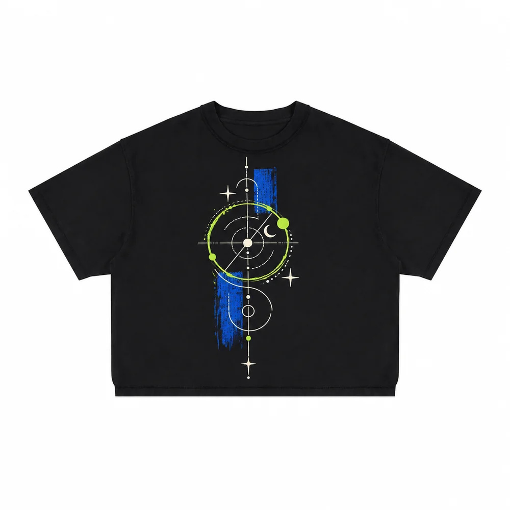 Panel-seam cropped crew-neck tee · Your own coordinates · Front