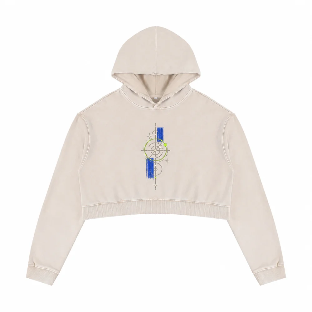 Cropped washed pullover hoodie · Your own coordinates · Front
