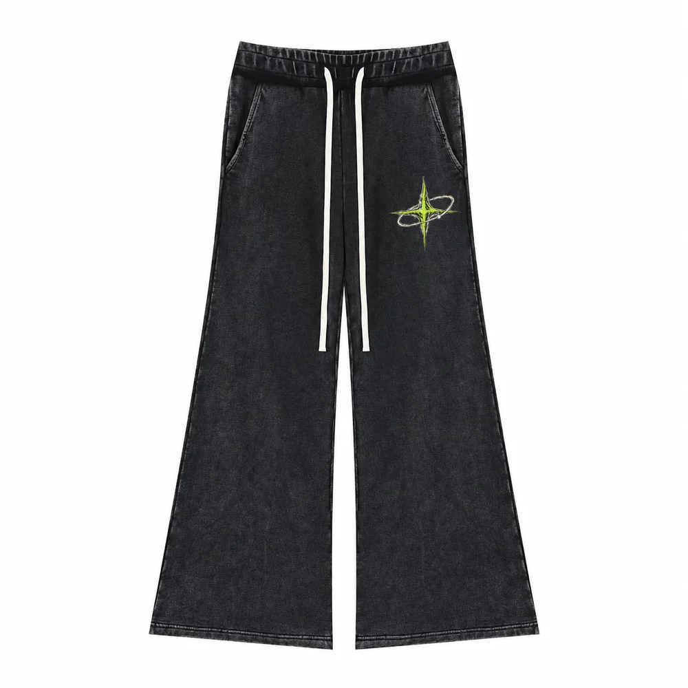 Washed flared trousers · Private signal · Front