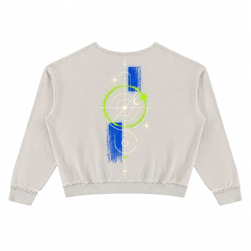 Raw-edge kangaroo-pocket sweatshirt · Your own coordinates · Back