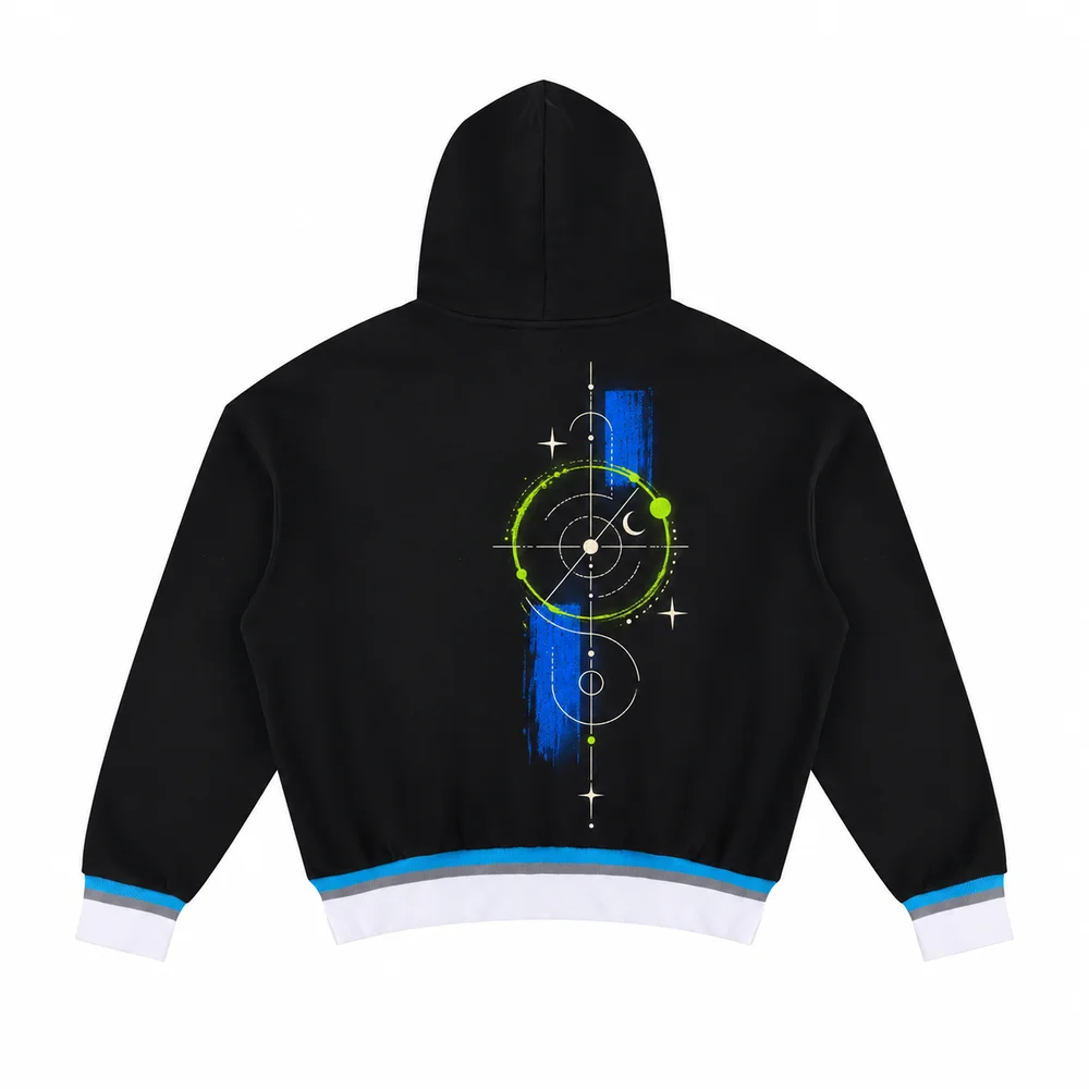 Contrast-rib pullover hoodie · Your own coordinates · Back