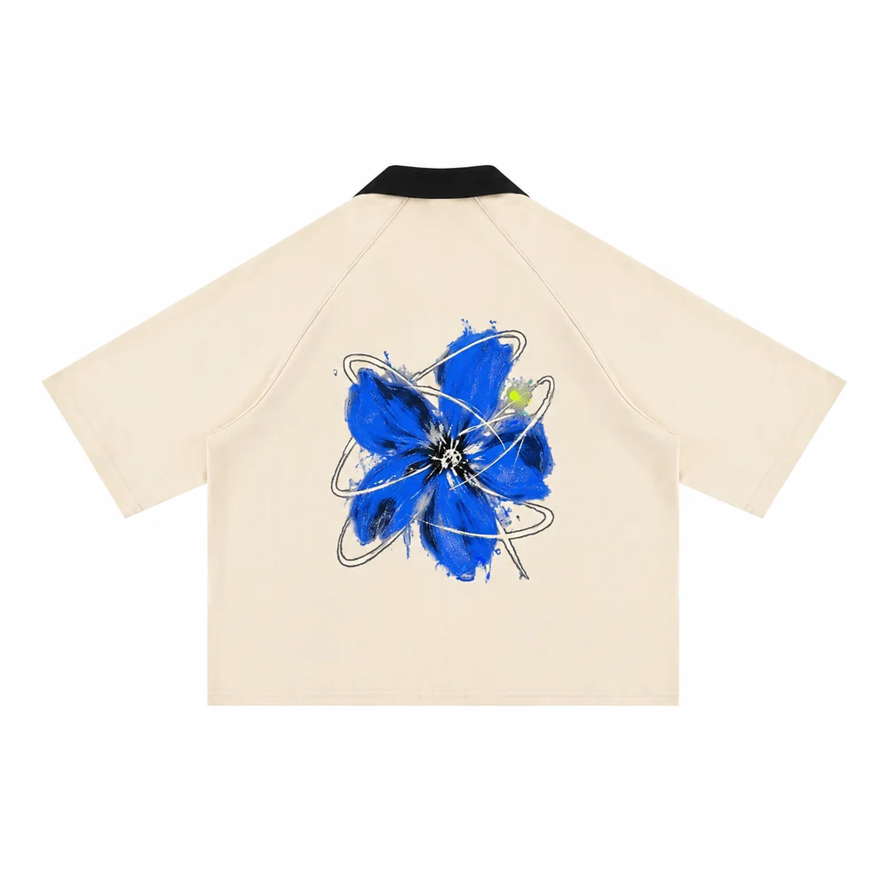 Contrast-collar short-sleeve shirt · A feeling worth keeping · Back