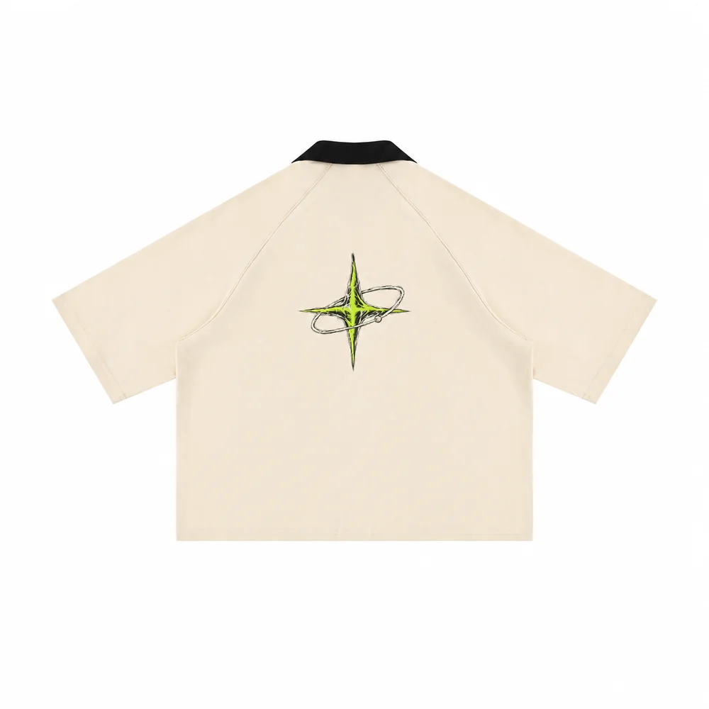 Contrast-collar short-sleeve shirt · Private signal · Back