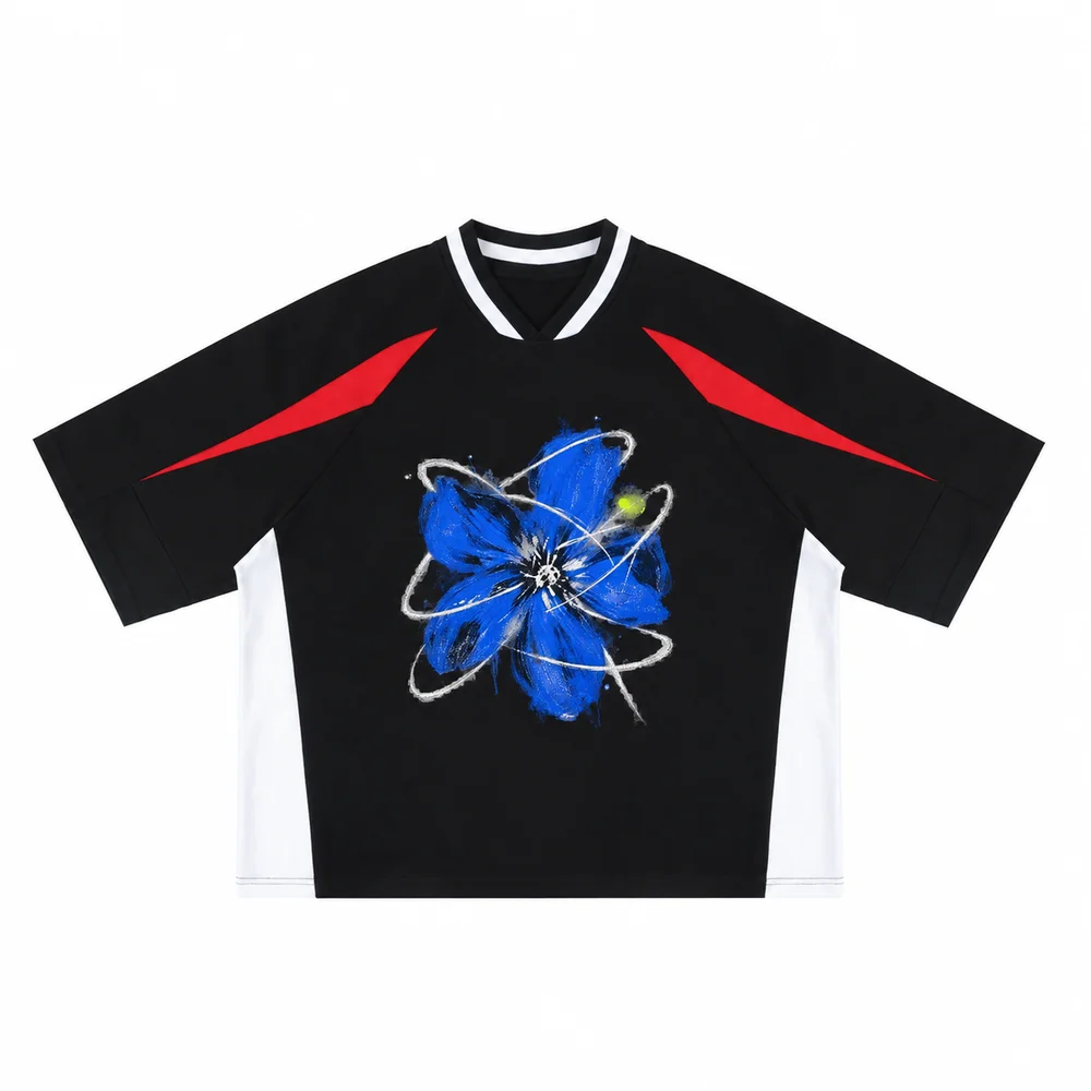 Contrast V-neck tee · A feeling worth keeping · Front