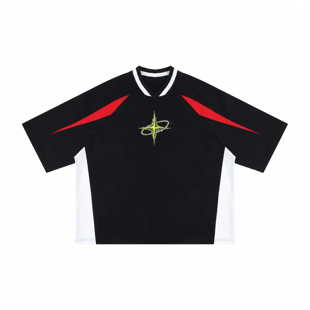 Contrast V-neck tee · Private signal · Front