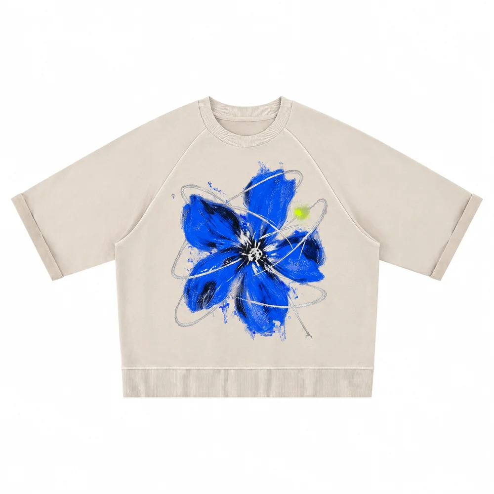 Washed cropped raglan tee · A feeling worth keeping · Front