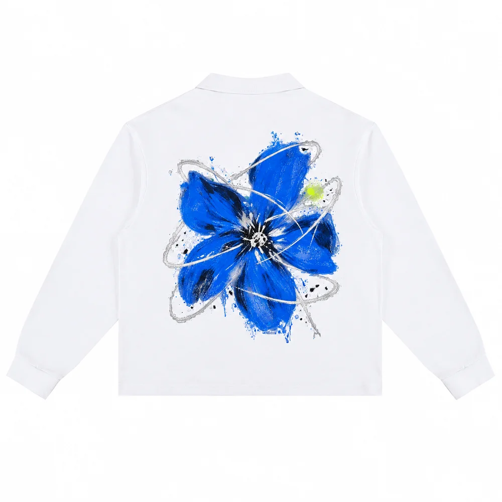 Relaxed long-sleeve polo · A feeling worth keeping · Back