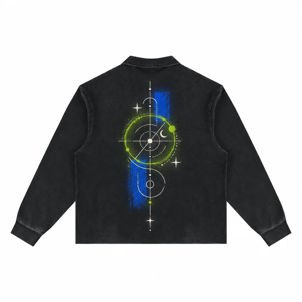 Relaxed long-sleeve polo · Your own coordinates · Back