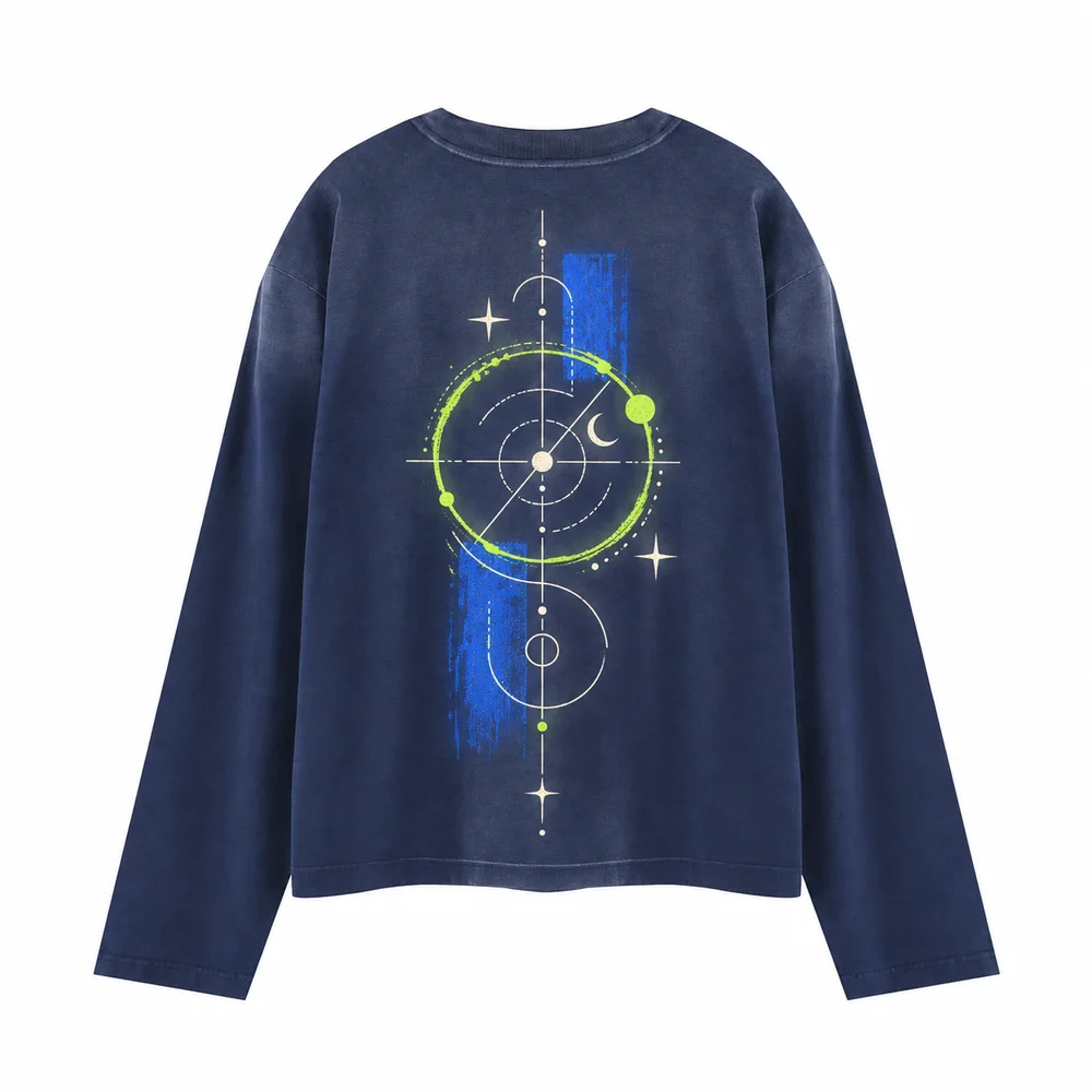 Washed relaxed crew-neck long-sleeve tee · Your own coordinates · Back