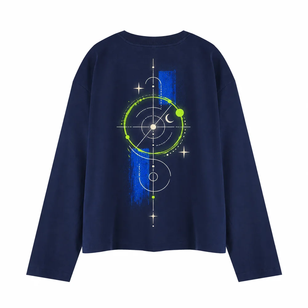 Washed relaxed crew-neck long-sleeve tee · Your own coordinates · Back