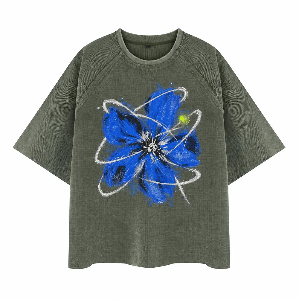 Washed waffle raglan tee · A feeling worth keeping · Front