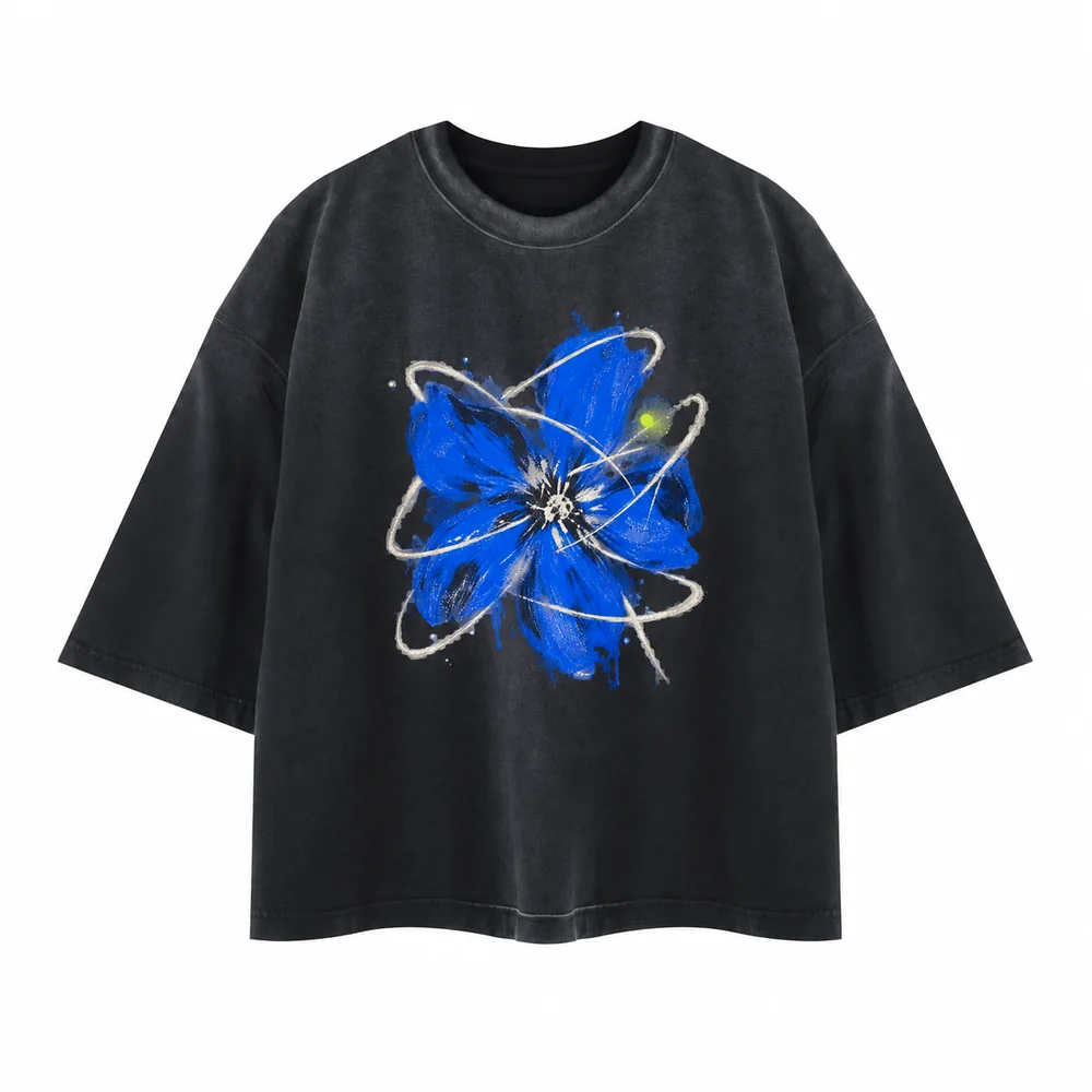 Gradient-wash boxy crew-neck tee · A feeling worth keeping · Front
