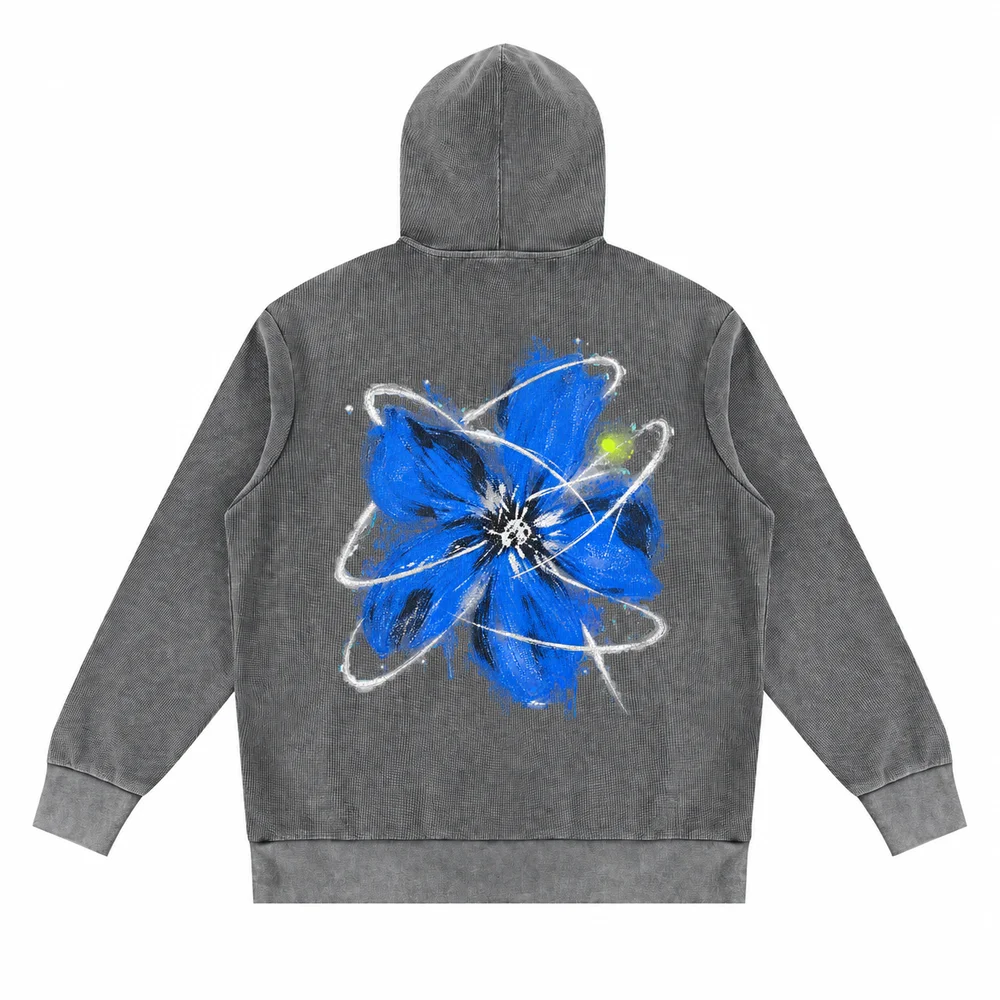 Washed waffle pullover hoodie · A feeling worth keeping · Back