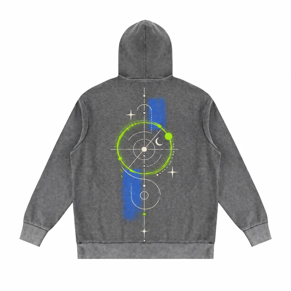 Washed waffle pullover hoodie · Your own coordinates · Back
