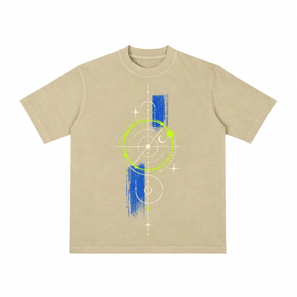 Relaxed washed crew-neck tee · Your own coordinates · Front