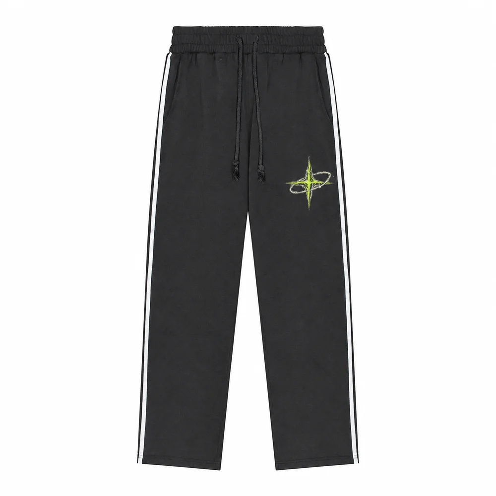 Washed side-stripe pants · Private signal · Front