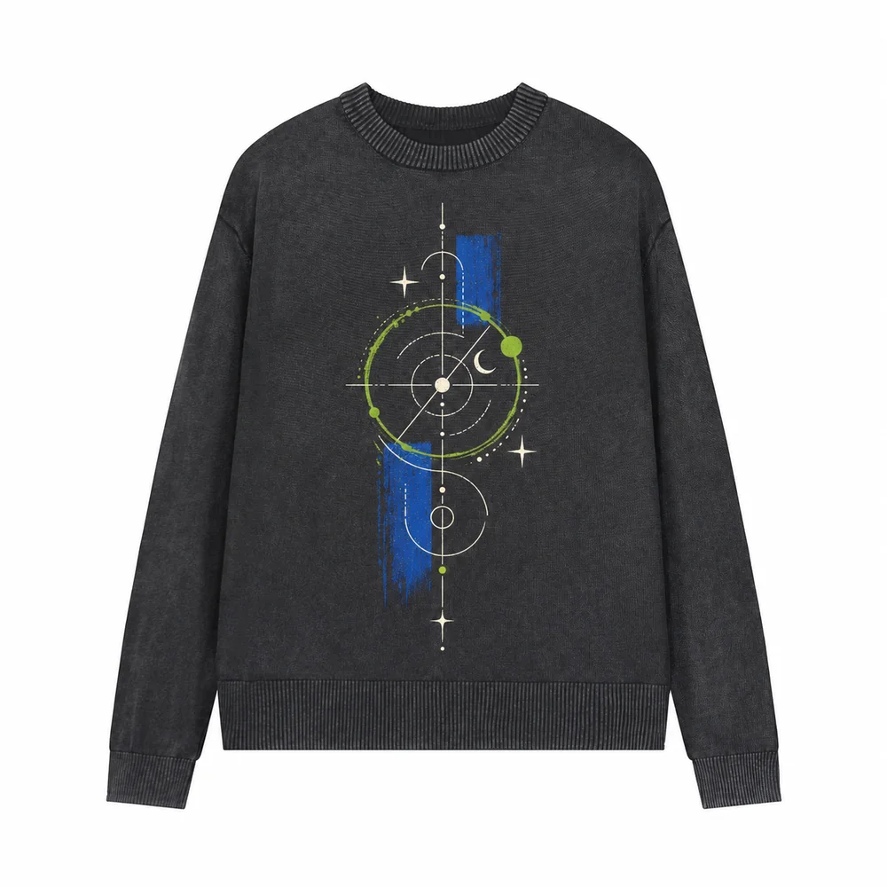 Washed crew-neck knit pullover · Your own coordinates · Front