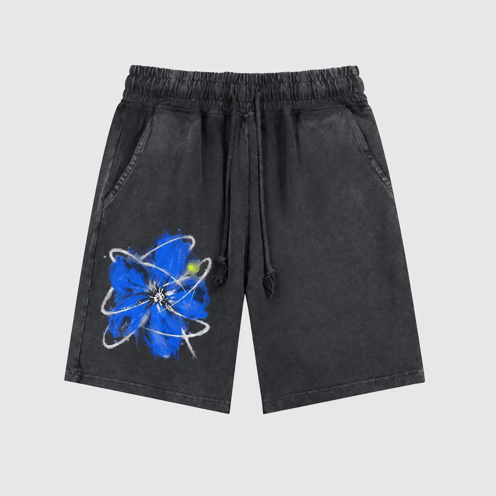 Snow-wash relaxed drawstring shorts · A feeling worth keeping · Front