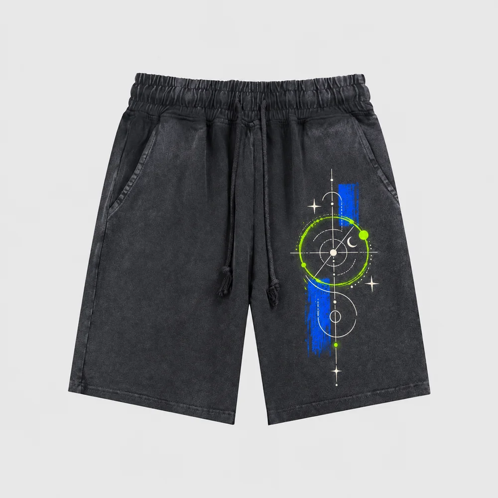 Snow-wash relaxed drawstring shorts · Your own coordinates · Front