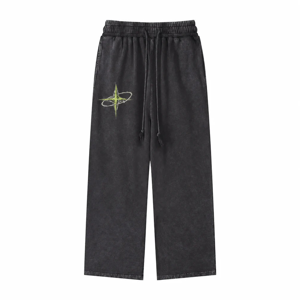 Washed wide-leg trousers · Private signal · Front