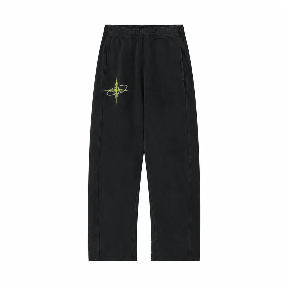 Snow-wash wide-leg trousers · Private signal · Front