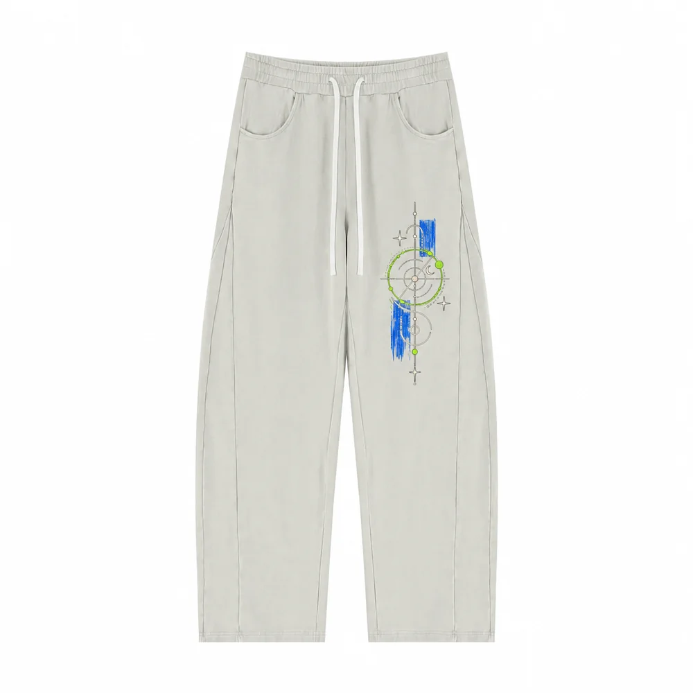 Washed curved-leg drawstring trousers · Your own coordinates · Front