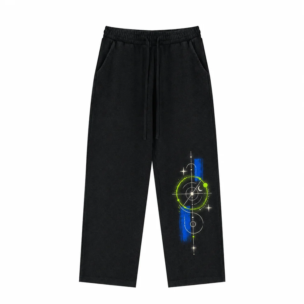 Washed waffle straight-leg trousers · Your own coordinates · Front