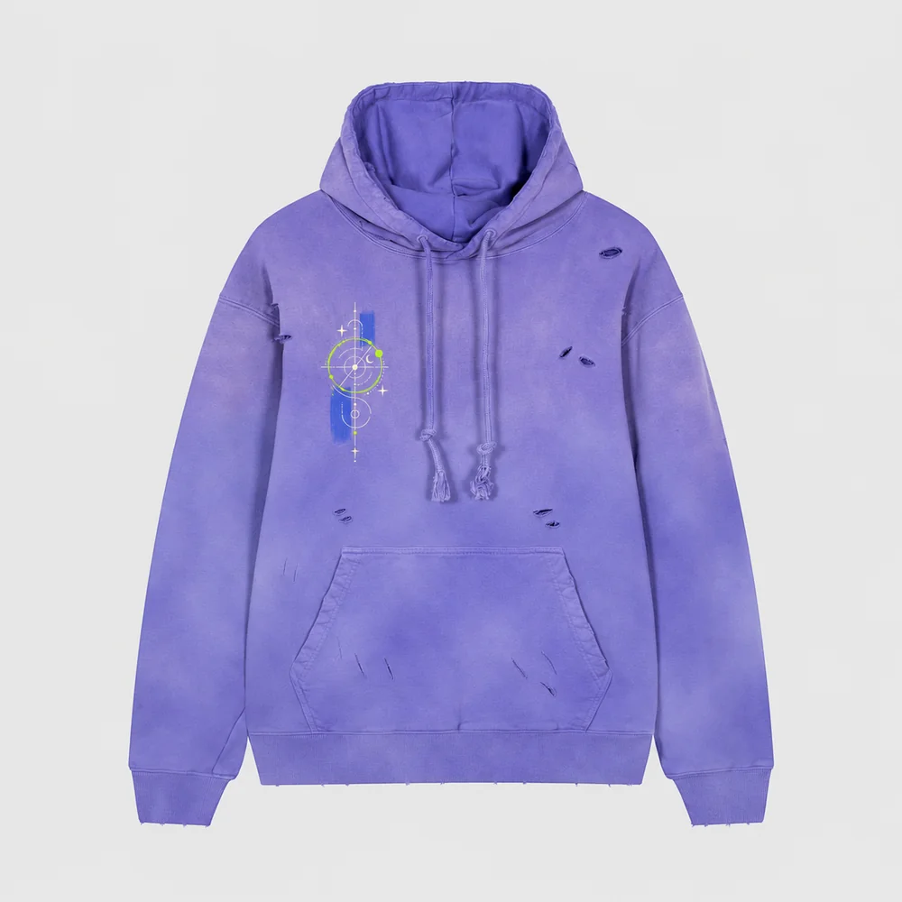 Distressed washed pullover hoodie · Your own coordinates · Front