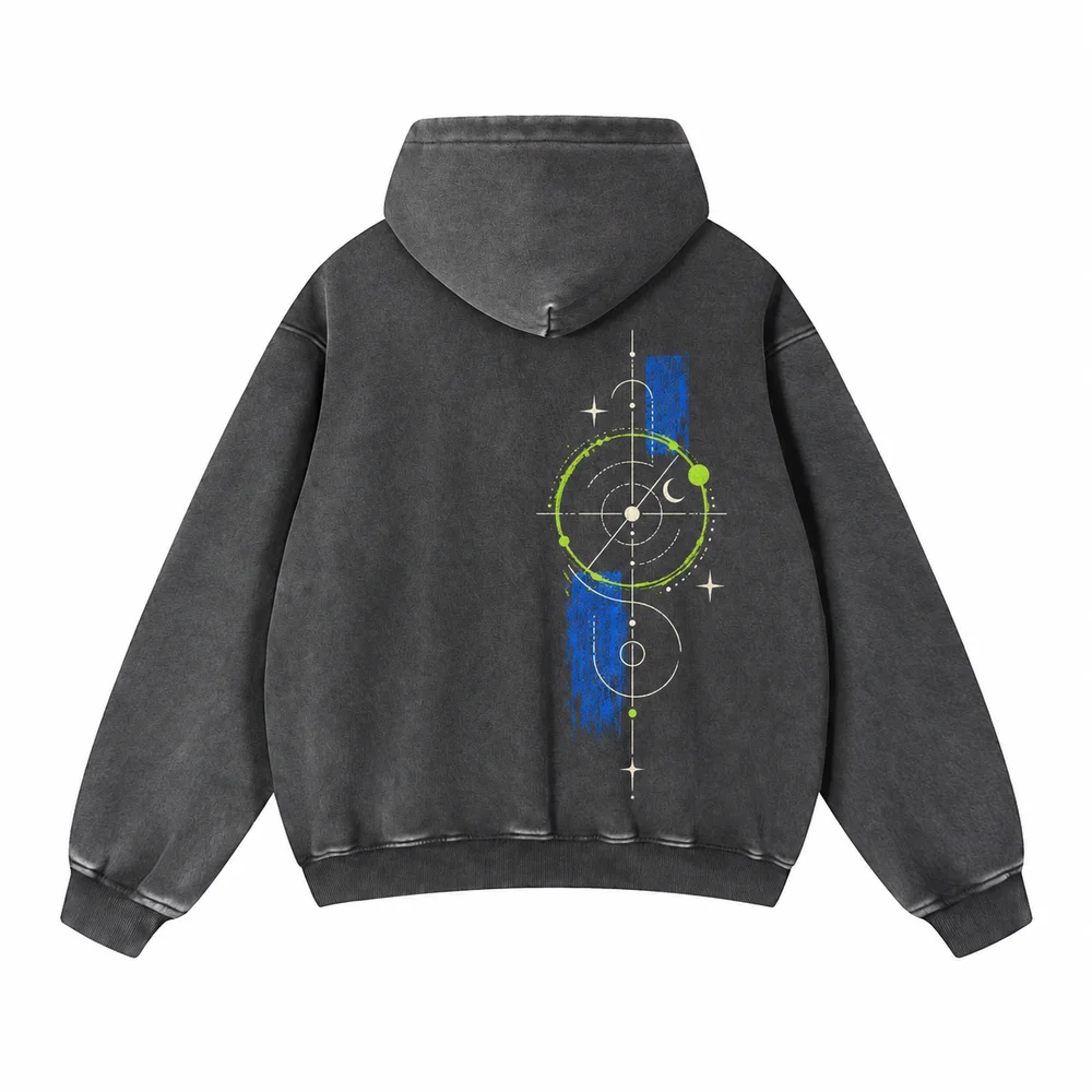 Fleece pullover hoodie · Your own coordinates · Back